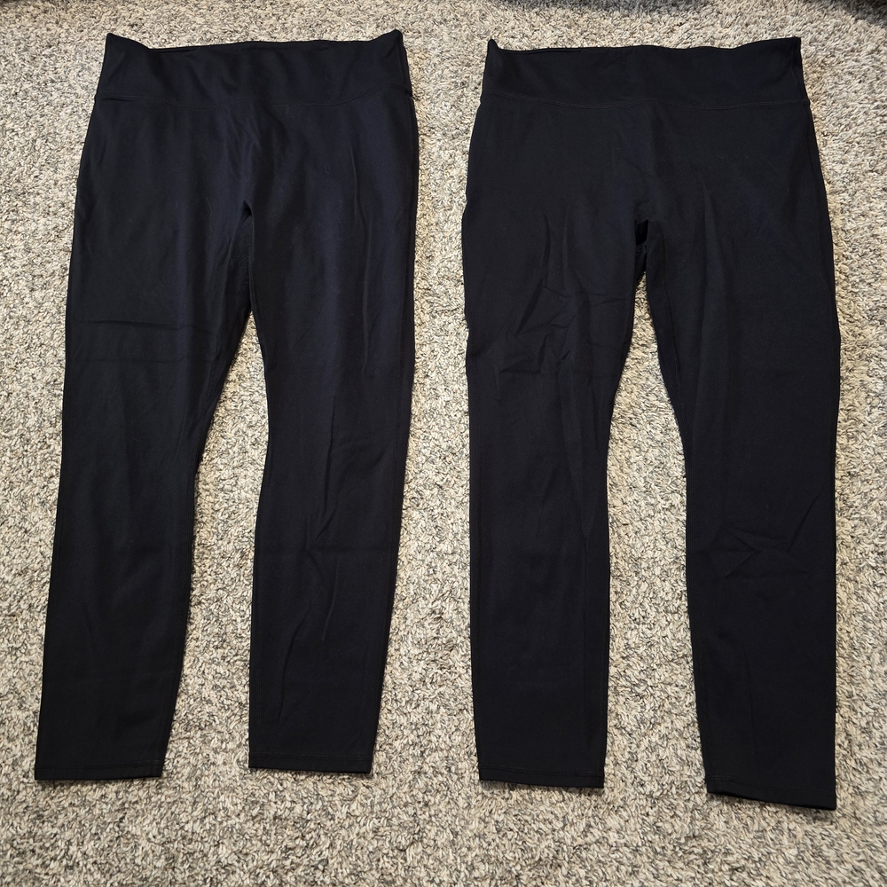 Fabletics Motion 365 XXL Short Black High-Waist Performance Leggings (Pair)